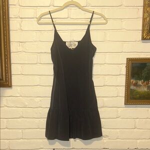 Elegant Vintage Navy Spaghetti Strap Dress